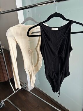 Iamnotbasic Cutout Tie-Front Bodysuit